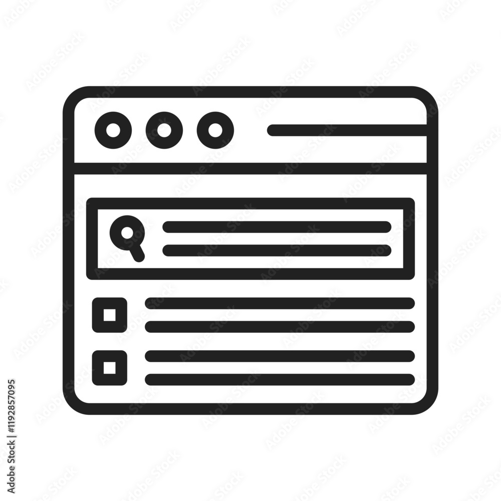 Search Results icon vector image. Suitable for mobile apps, web apps and print media.