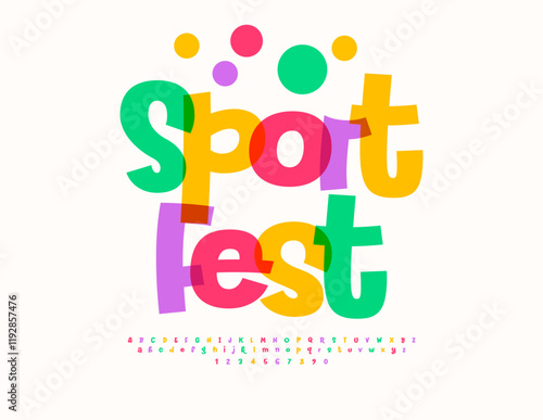 Vector Event poster Sport Fest. Festive Colorful Font. Bright Kids Alphabet Letters and Numbers. 