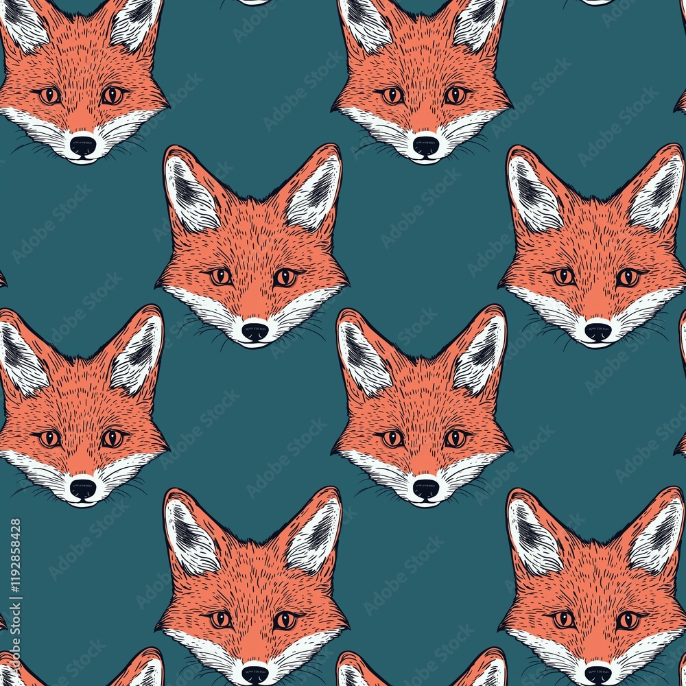 fox graphic seamless pattern fox graphic seamless pattern