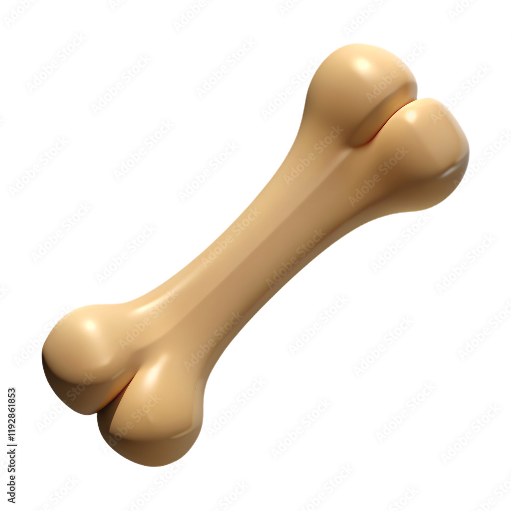 Realistic Dog Bone Toy for Pets in Light Beige Color and Texture Realistic Dog Bone Toy for Pets in Light Beige Color and Texture