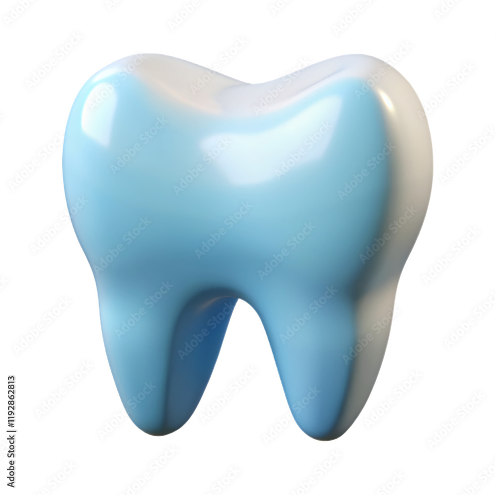 Glossy Blue Tooth Model with Realistic Details for Dental Topics Glossy Blue Tooth Model with Realistic Details for Dental Topics
