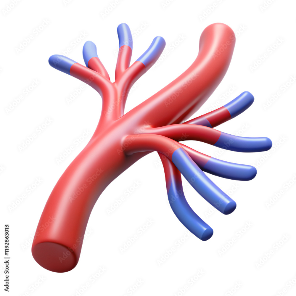 Colorful 3D Render of Abstract Human Blood Vessel Anatomy Structure Colorful 3D Render of Abstract Human Blood Vessel Anatomy Structure