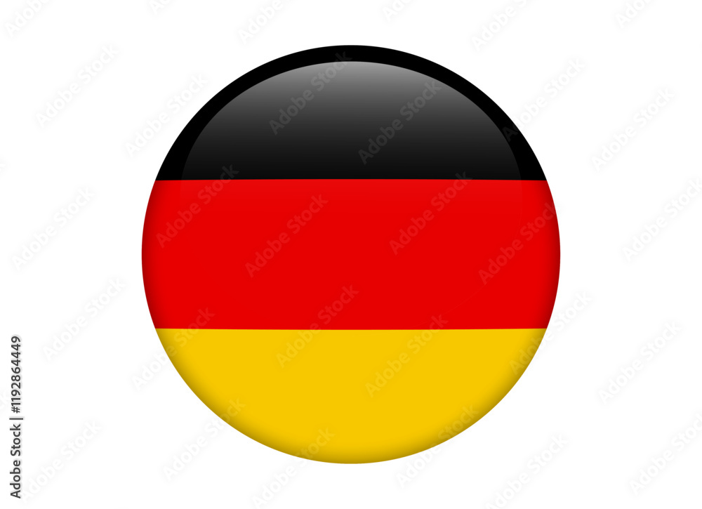 Naklejka premium Germany Flag icon, Round flag icon design, vector illustration isolated on white background