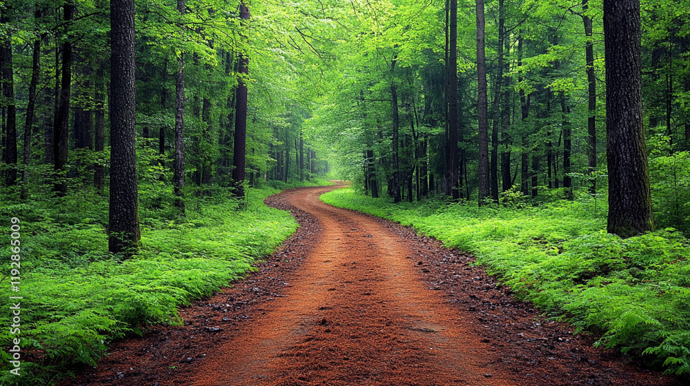 Fototapeta premium Serene Waterfall in Lush Forest - Tranquil Nature Scene