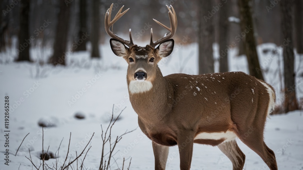 Fototapeta premium Whitetail Deer Winter