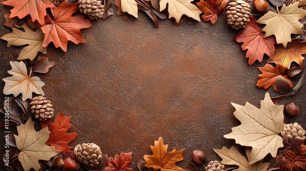 Cozy Autumn Frames and Borders with Maple Leaves and Pine Cones for Seasonal Decor Cozy Autumn Frames and Borders with Maple Leaves and Pine Cones for Seasonal Decor