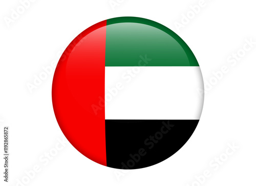 United Arab Emirates Flag icon, Round flag of uae icon design, vector illustration isolated on white background