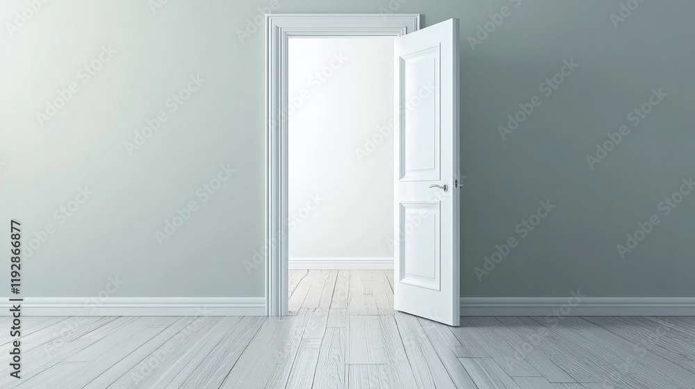 Empty Room with Open Door - A Simple and Elegant Interior Design Empty Room with Open Door - A Simple and Elegant Interior Design