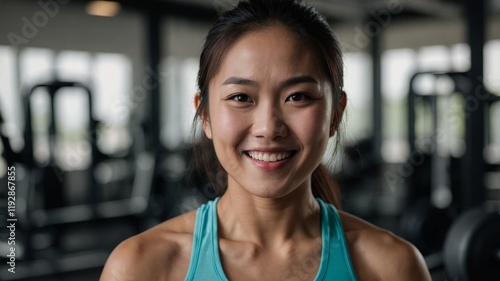 Young Asian woman fitness trainer, smiling Free Download Young Asian woman fitness trainer, smiling - GFXLoad