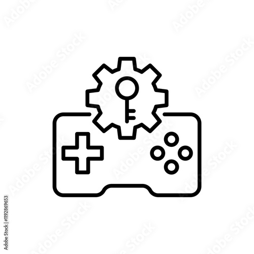 Game cheat outline icons, minimalist vector illustration ,simple transparent graphic element .Isolated on white background