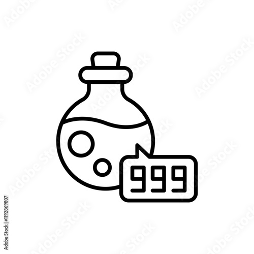 Game potion cheat outline icons, minimalist vector illustration ,simple transparent graphic element .Isolated on white background