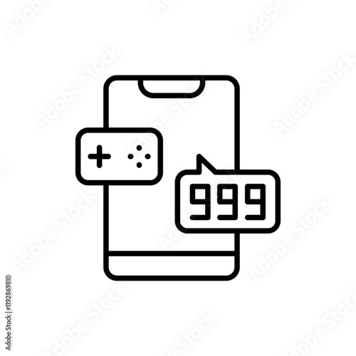 Game cheat outline icons, minimalist vector illustration ,simple transparent graphic element .Isolated on white background