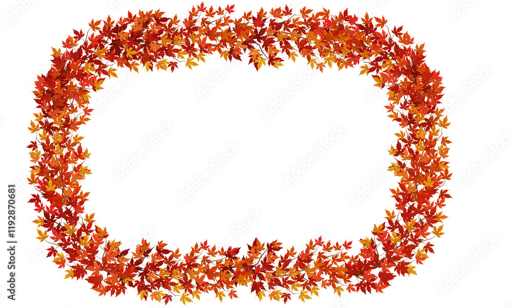 Maple leaves, autumn leaves frame border illustration design Maple leaves, autumn leaves frame border illustration design