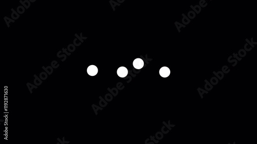 a dot doing shuttle among 3 dots animated icon motion graphic alpha channel loop video design