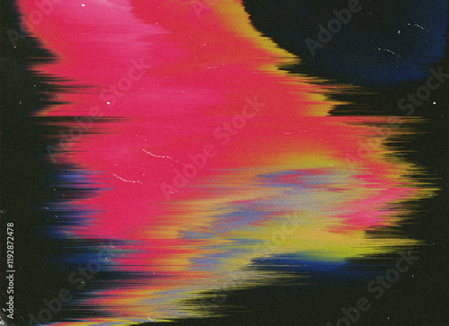 Glitch grainy Abstract smeared gradient blurred unique background texture digital noise Glitch Damage. Coarse rough surface glitch noise texture with artifacts dust. Creative background design.