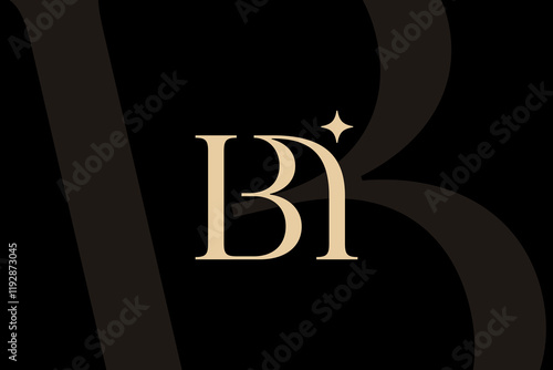 BI or IB letter logo icon design. Classic style luxury initials monogram.