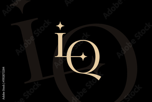 IQ or QI letter logo icon design. Classic style luxury initials monogram.