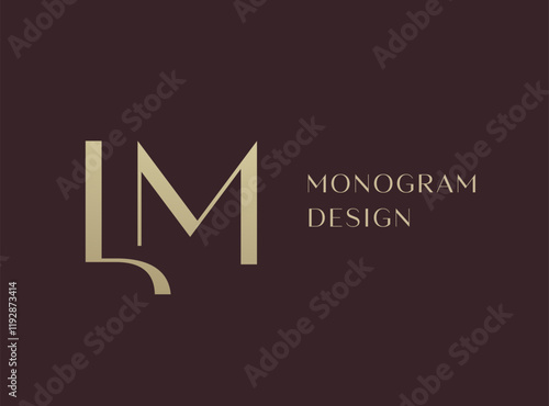 LM letter logo icon design. Classic style luxury initials monogram.