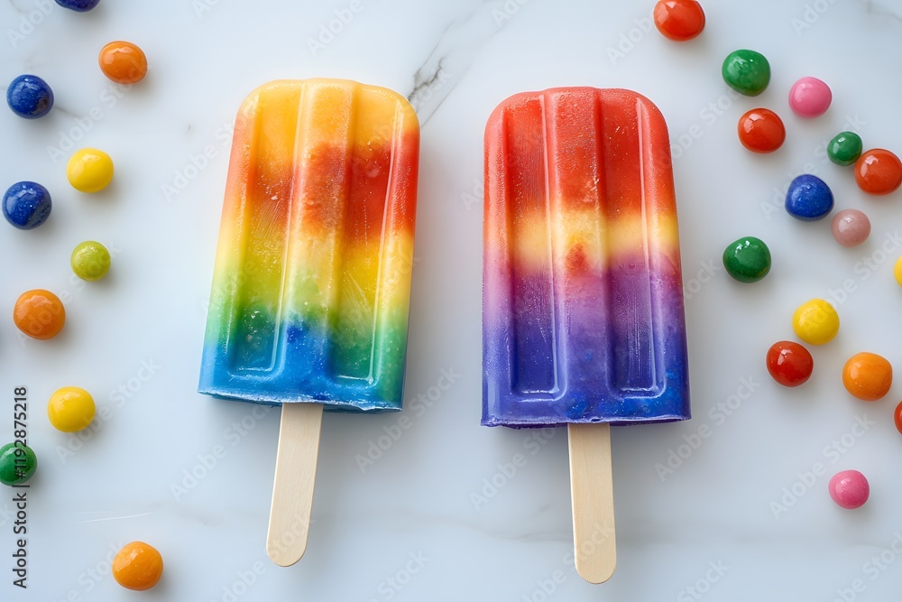 Rainbow Popsicles: Sweet Summer Treats, Colorful Delights, Refreshing Frozen Dessert Rainbow Popsicles: Sweet Summer Treats, Colorful Delights, Refreshing Frozen Dessert