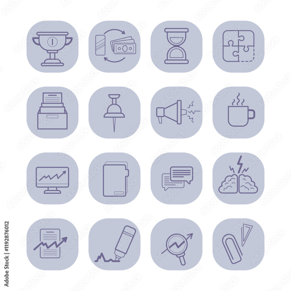Business line icon set. Documents, growing diagrams, award cup, money transfer, brainstorming. Paperwork, reports, stationery, finance concept. Vector illustrations for web design and apps Business line icon set. Documents, growing diagrams, award cup, money transfer, brainstorming. Paperwork, reports, stationery, finance concept. Vector illustrations for web design and apps