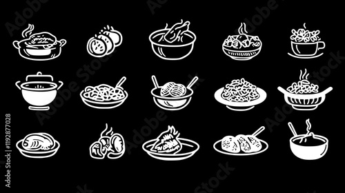 Collection of Biryani, food vector art