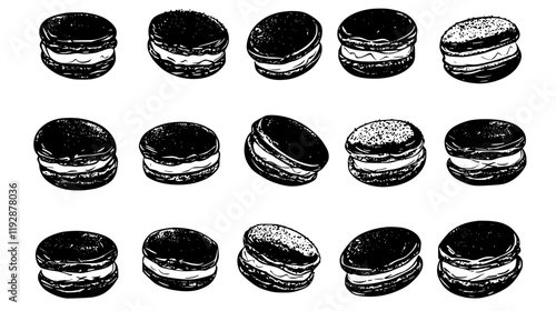 Collection of Coconut Macaroons, food vector art