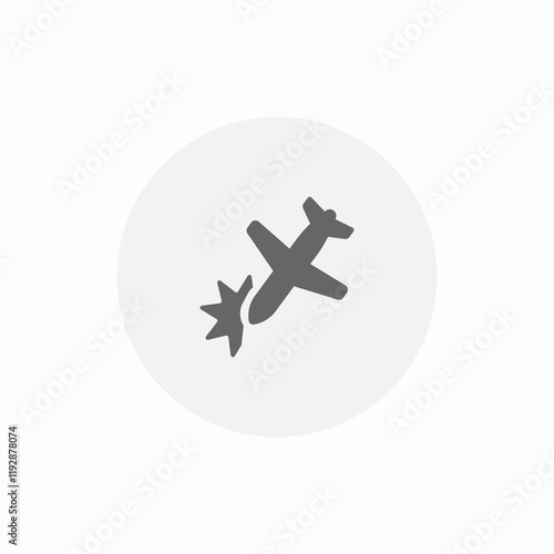plane crash accident icon sign vector