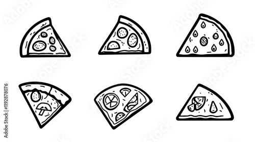 Collection of Cold pizza, food vector art