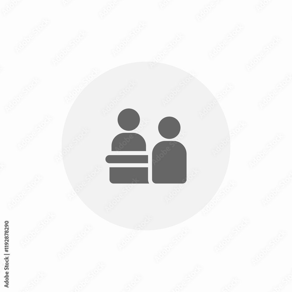 reception receptionist icon sign vector reception receptionist icon sign vector