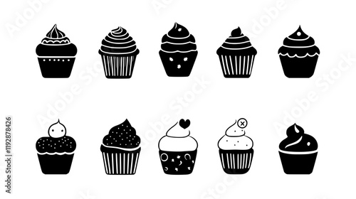 Collection of Cupcake, food vector art