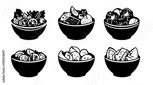 Collection of Fattoush, food vector art