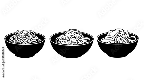 Collection of Fettuccine Alfredo, food vector art