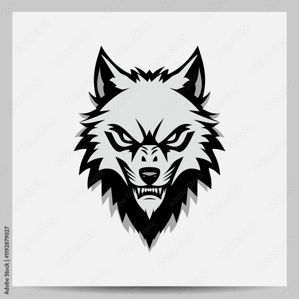 Obraz premium Vector Logo of a Fierce Wolf Head for Mascot Design and Branding
