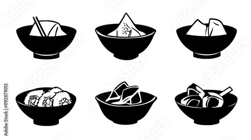 Fried wontons tiled design, Fried wontons repeating background illustration