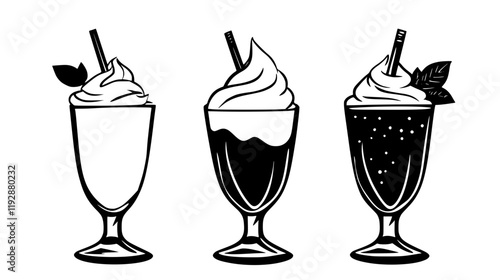 Collection of Mango Lassi Sorbet, food vector art