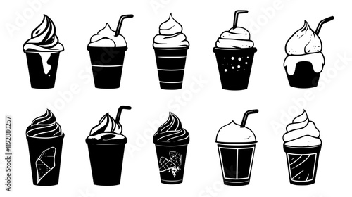 Collection of Matcha Ice Cream, food vector art