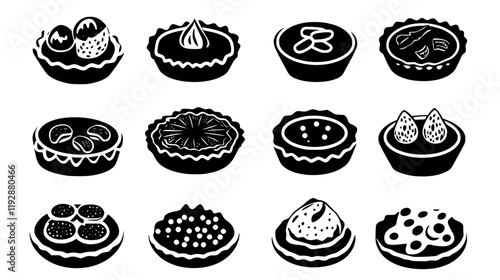 Collection of Mini tarts, food vector art