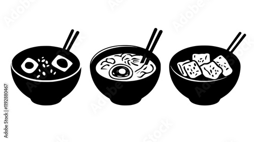 Collection of Miso Soup, food vector art