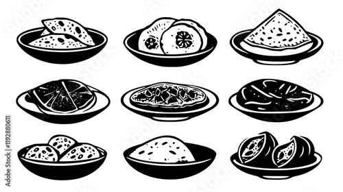 Collection of Naan, food vector art