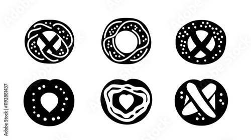 Pretzel tiled design, Pretzel repeating background illustration