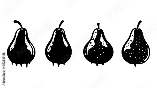 Poached Pear with Chocolate Ganache tiled design, Poached Pear with Chocolate Ganache repeating background illustration