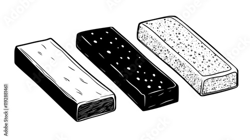 Collection of Protein bars icons, Protein bars vectorized seamless pattern