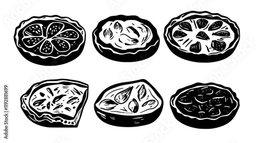 Quiche tiled design, Quiche repeating background illustration