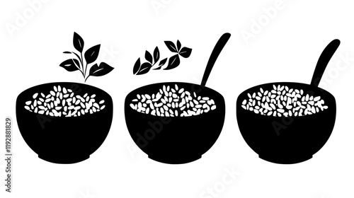 Rice pilaf tiled design, Rice pilaf repeating background illustration