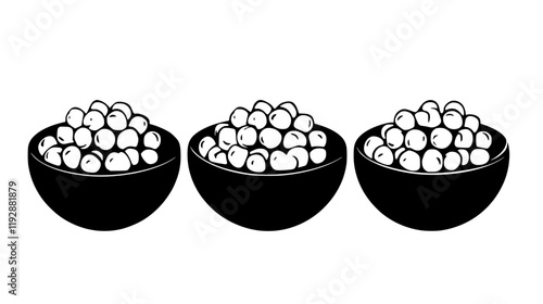 Collection of Roasted chickpeas continuous icon pattern, Roasted chickpeas vectorized artwork