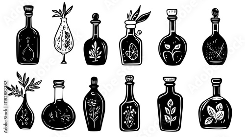 Sherry vinegar tiled design, Sherry vinegar repeating background illustration