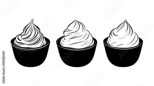 Sour cream tiled design, Sour cream repeating background illustration