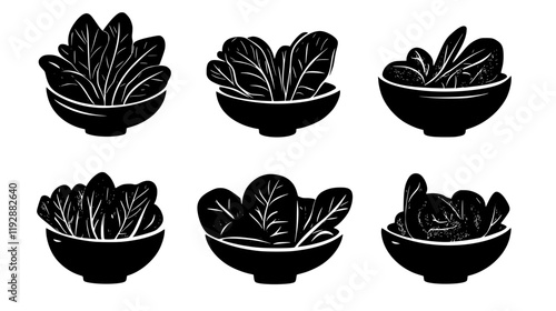 Collection of Spinach Salad, food vector art