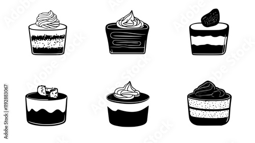Collection of Tiramisu, food vector art
