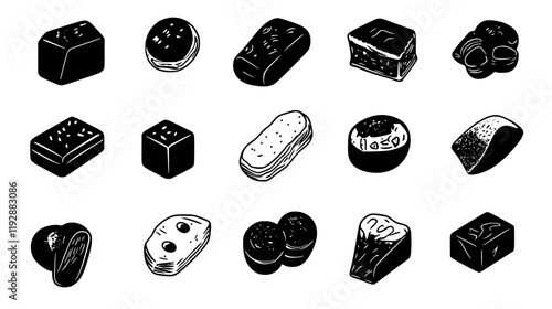 Collection of Toffee, food vector art